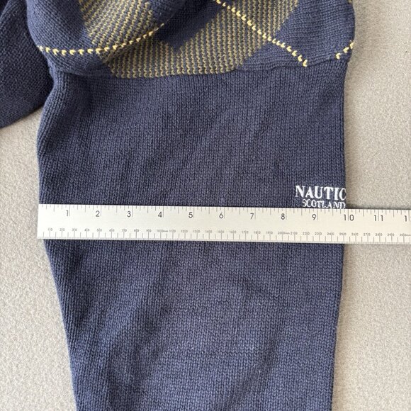 Vintage 90s Nautica Scotland Cup Sailboats Knit Pattern Sweater Men's XL Blue - Picture 10 of 15